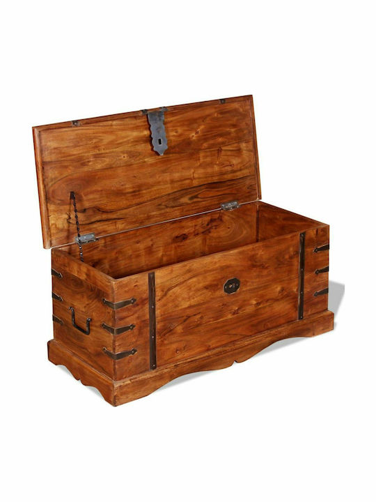 vidaXL Wooden Decorative Trunk Brown 90x40x40cm