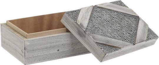 Inart Dekorative Box Hölzernes White/Grey Inart Dekorative Box Hölzernes White/Grey