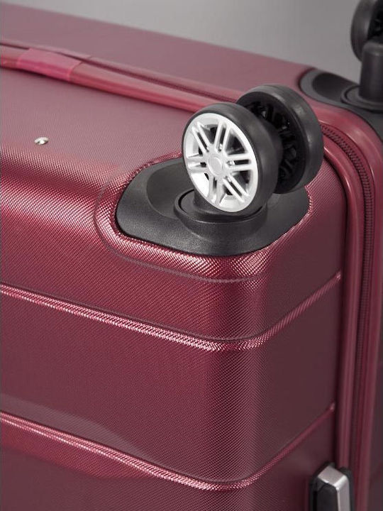 Benzi Cabin Travel Suitcase Hard Burgundy with 4 Wheels Height 55cm