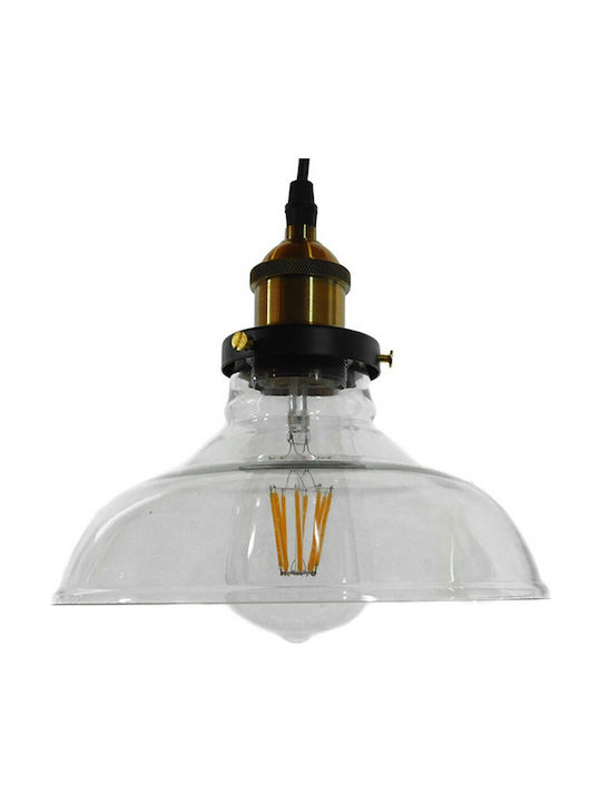 GloboStar Hatty Pendant Light Suspension Bell for Socket E27 Transparent