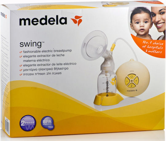 Medela Swing Ηλεκτρικό Μονό Θήλαστρο Μπαταρίας και Ρεύματος Κίτρινο