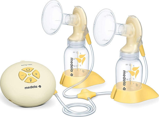 Medela Електрическа Двойна Помпа за Кърма Swing Maxi Електричество Жълт 150мл