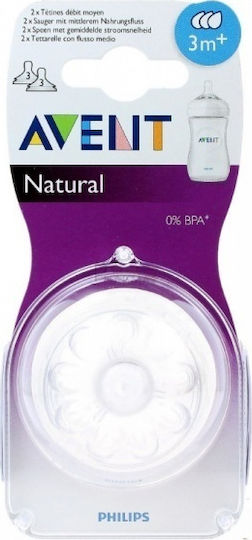 Philips Natural Θηλές από Σιλικόνη Κανονικής Ροής για 3+ μηνών 2τμχ
