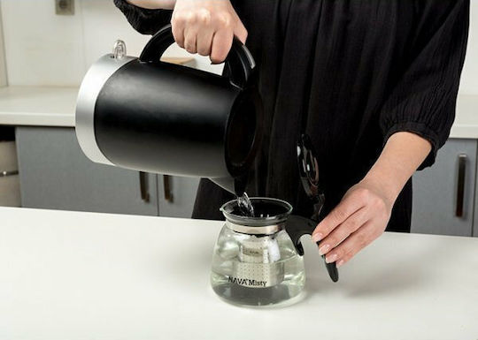 Nava Misty Τσαγιέρα με Φίλτρο Γυάλινη Διάφανη 900ml