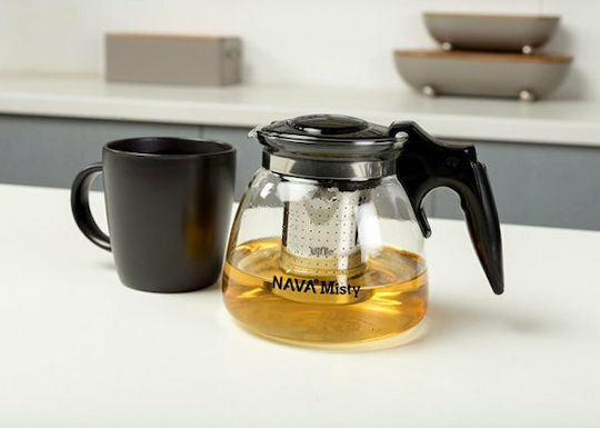 Nava Misty Τσαγιέρα με Φίλτρο Γυάλινη Διάφανη 900ml
