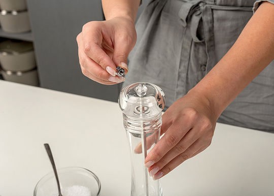 Nava Acer Manual Plastic Salt Mill 21.5cm Transparent