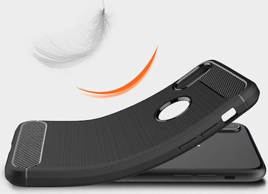 Hurtel Carbon Fibre Brushed TPU Back Cover Σιλικόνης Μαύρο (iPhone XR)