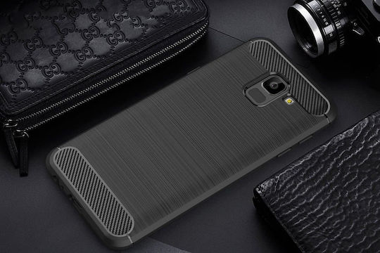 J600F Brushed TPU Back Back Cover Σιλικόνης Μαύρο (Galaxy J6)