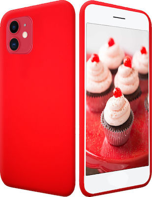 Soft Touch Silicone Back Cover Red (iPhone 11)