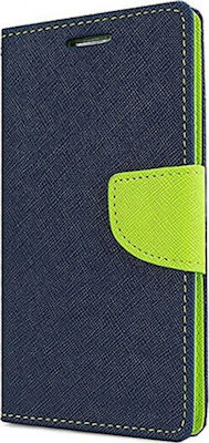 Fancy Synthetic Leather Wallet Navy Blue (Redmi Note 7 / 7 Pro)