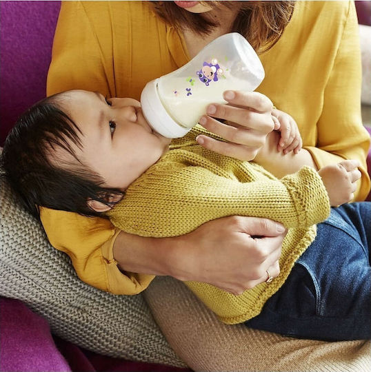Philips Philips Plastik Babyflasche Natural Gegen Koliken mit Silikon Sauger für 1+ Monate Transparente Nilpferd 260ml