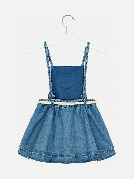 Kinder Latzrock aus Jeans Einfarbig Blau