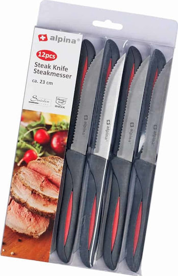 Alpina Appliances Schwarzes Messer Set aus Rostfreiem Stahl 12 Stück