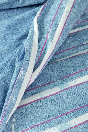 Nima Kids Duvet Double Sided Single Jeans Pink 160x240cm