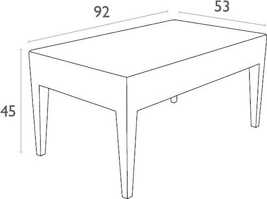 Miami Sitting Room Outdoor Free Standing Rattan Table Brown 92x53x45cm