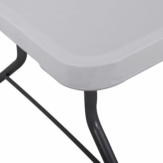 Πλαστικό Τραπέζι Catering Εξωτερικού Χώρου Πτυσσόμενο με Μεταλλικό Σκελετό Λευκό 199x90x74.50εκ.