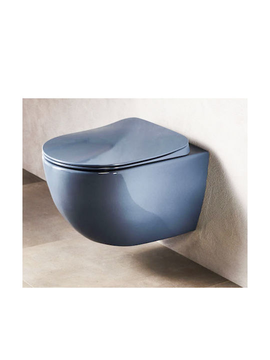 Creavit Free Λεκάνη Κρεμαστή με Slim Κάλυμμα Duroplast Soft Close Basalt Matt