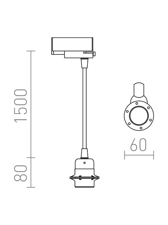 Rendl Light Studio Elisa Μοντέρνο Κρεμαστό Φωτιστικό Ανάρτηση Ράγα με Ντουί E27 σε Κόκκινο Χρώμα