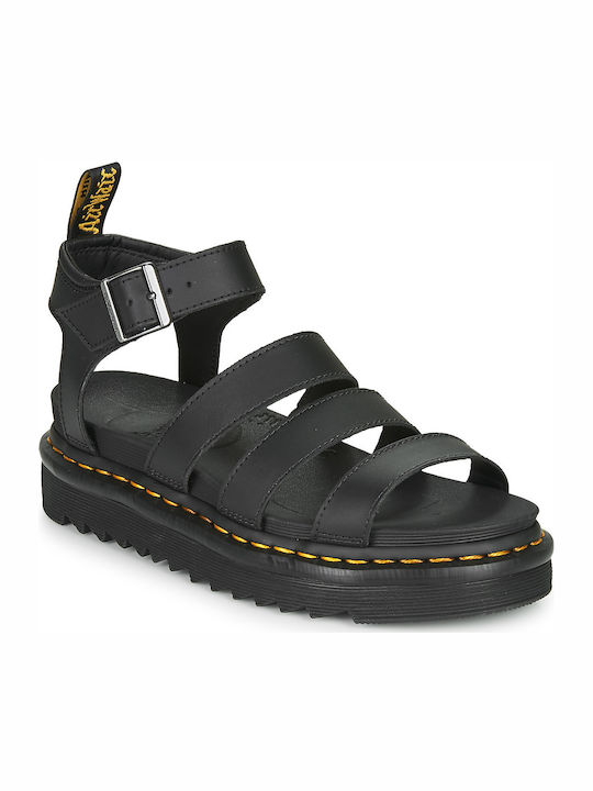 Blaire Δερμάτινα Γυναικεία Σανδάλια Flatforms Μαύρα