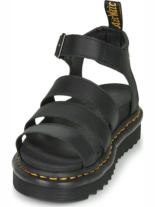 Blaire Δερμάτινα Γυναικεία Σανδάλια Flatforms Μαύρα