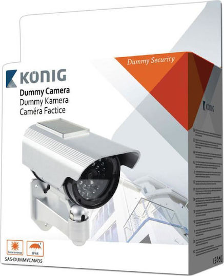 Konig Sas-Dummy Cam 35 Solar Dummy Surveillance Bullet Camera Silver