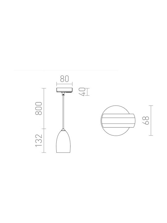 Rendl Light Studio Babades Pendant Light Single-Light Rail for Socket GU10 Silver