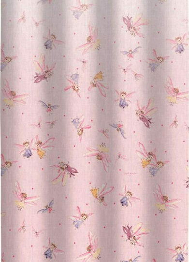 Guy Laroche Παιδική Κουρτίνα Fairy με Τρέσα Ροζ 145x270εκ.