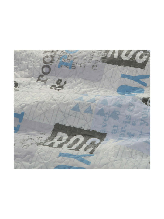 Nef-Nef Homeware Kids Quilt Single Rock You Blue 160x220cm