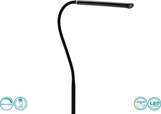 Eglo Laroa LED Floor Lamp Height 130x53cm with Natural White Light 550lm Black