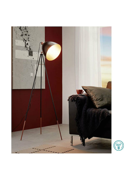 Eglo Chester Vintage Stehleuchte H135.5xB60cm. mit Fassung für Lampe E27 Schwarz