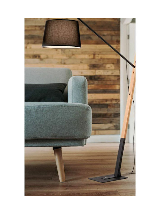 Viokef Crane Lampa de podea Î200xL42cm. cu Soclu pentru Bec E27 Negru