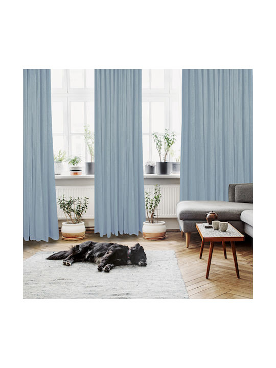 Das Home Κουρτίνα με Τρουκς 2182 Γαλάζια 450x260εκ.