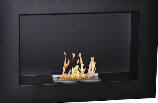 EcoHot Bio Classic 001 B Επιτοίχιο Τζάκι Βιοαιθανόλης Εσωτερικού Χώρου Μαύρο 67x15.5x46cm