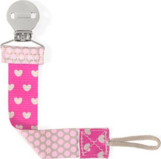 Chicco Ribbon Pacifier Fashion made of Fabric Pink