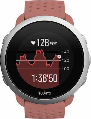 Suunto 3 Fitness 43mm Smartwatch mit Pulsmesser (Granite Red)