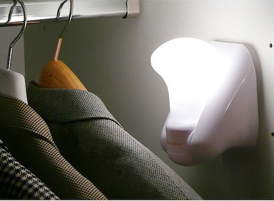 LED Φωτιστικό Γλόμπος για Ντουλάπες με Τροφοδοσία Μπαταρίας, Φωτοκύτταρο και Αυτοκόλλητο Τοποθέτησης