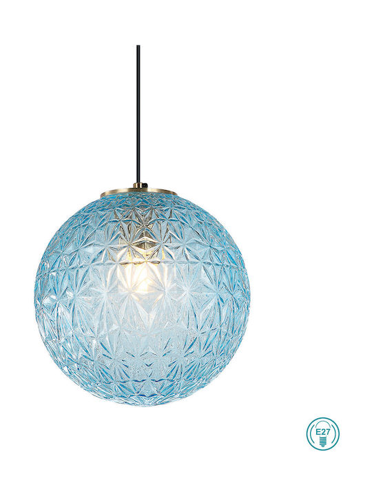 Viokef Aspa Pendant Light Suspension Ball for Socket E27 Blue