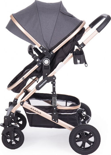 Kikka Boo Amaia 2 in 1 Ρυθμιζόμενο Καρότσι 2 σε 1 Kατάλληλο για Nεογέννητο Γκρι