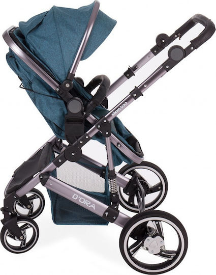 Kikka Boo D'ora Reversible 3 in 1 Baby Stroller Suitable for Newborn Green