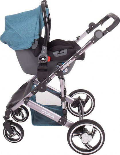 Kikka Boo D'ora Reversible 3 in 1 Baby Stroller Suitable for Newborn Green
