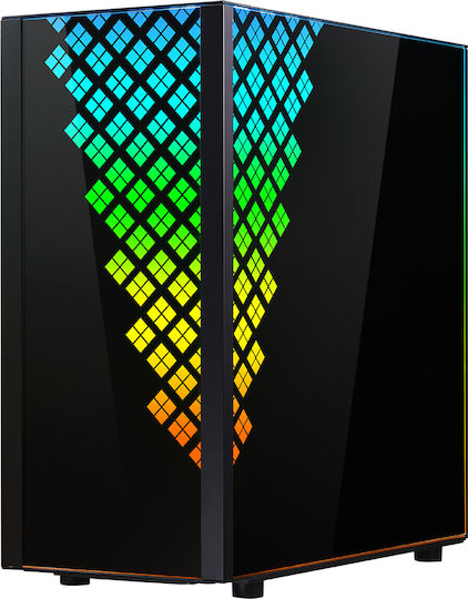 BitFenix Dawn TG Gaming Midi Tower Κουτί Υπολογιστή με Πλαϊνό Παράθυρο και RGB Φωτισμό Μαύρο