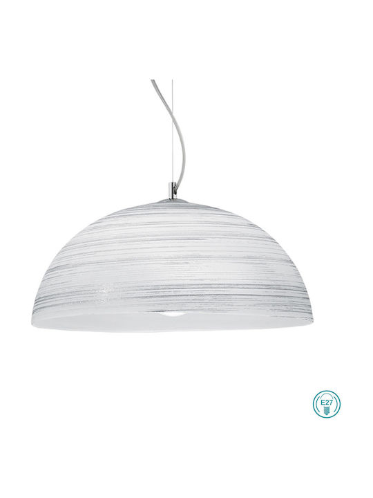 Viokef Modesto Pendant Light Suspension Bell for Socket E27 White