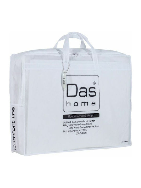 Das Home Bettdecke Einzelbett Daunen 160x220cm Classic 6040 Weiß 9 togs Togs