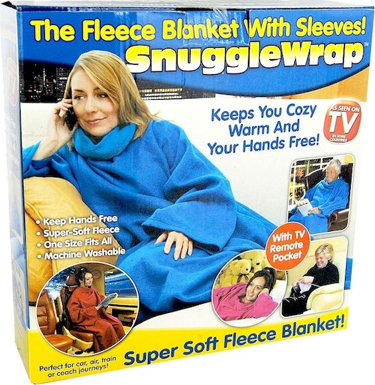 Snuggie Snuggle Κουβέρτα Fleece με Μανίκια 135x175εκ. Κόκκινη