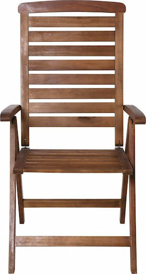 Outdoor Chair Wooden Garden Walnut 58x70x110cm
