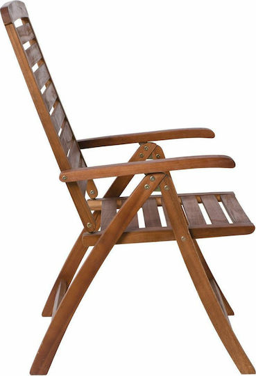Outdoor Chair Wooden Garden Walnut 58x70x110cm