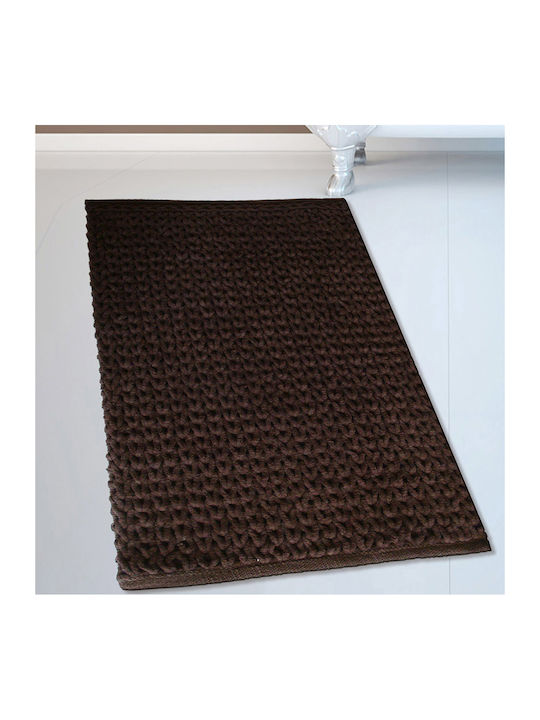 San Lorentzo Bath Mat Cotton Chenille Brown 70x120cm