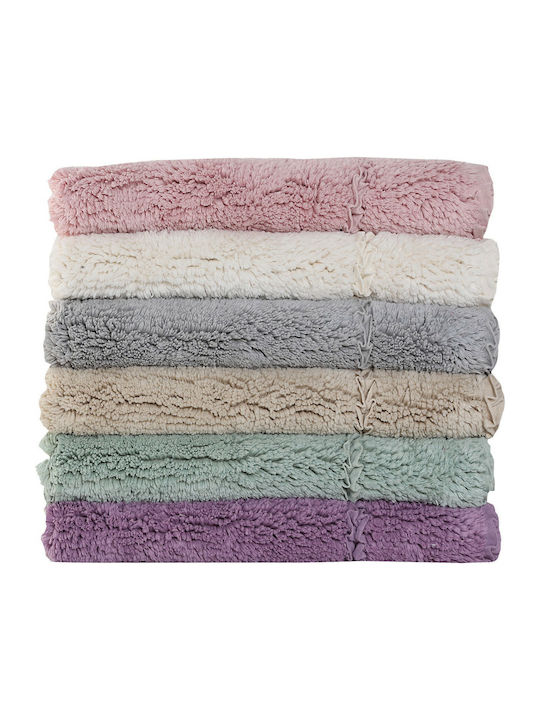Nef-Nef Homeware Non-Slip Bath Mat Cotton Oval Crochet 022724 Gray 55x85cm