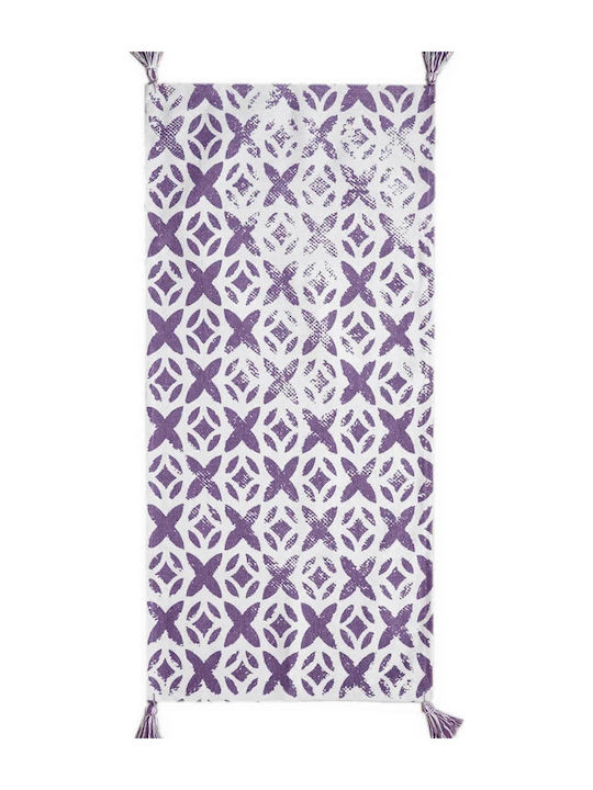 Palamaiki Πατάκι Μπάνιου Βαμβακερό Tile Lilac 60x130εκ.