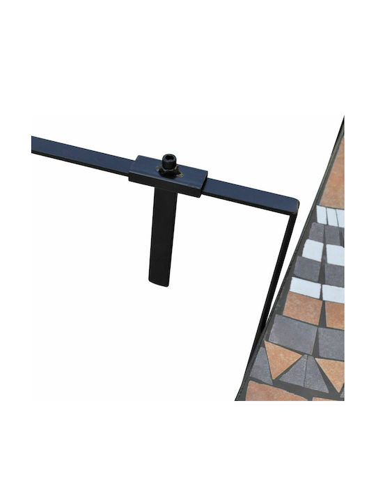 with Ceramic Surface and Metal Frame Brown 76x56x64cm
